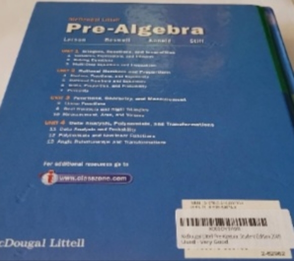 McDougal Littell Pre-Algebra: Student Edition 2008 - Picture 3 of 3